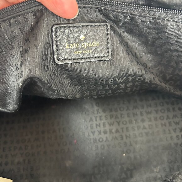 Kate Spade Dominique Street Satchel Bag Black Pebbled Leather Crossbody Medium - Picture 9 of 10